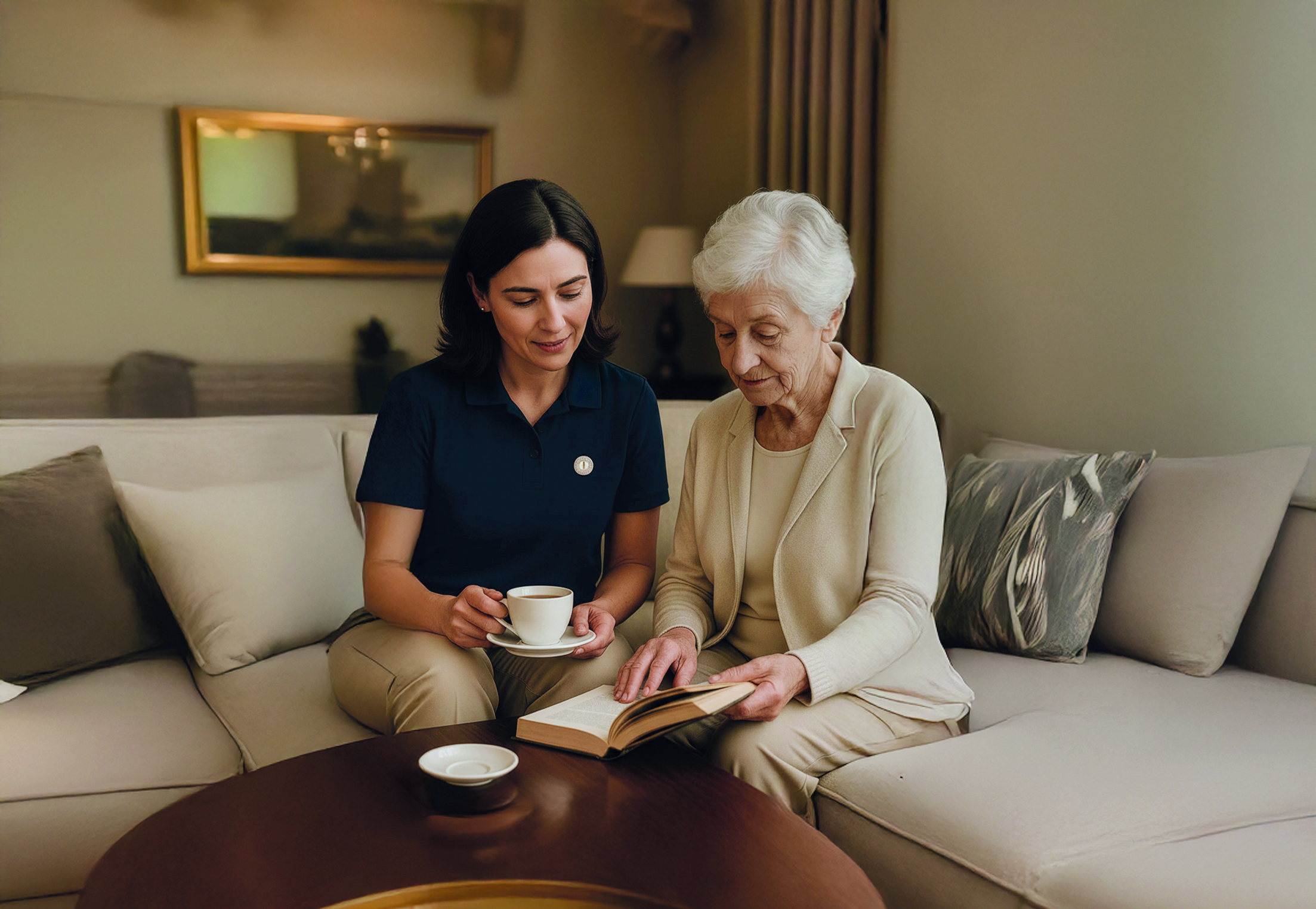 Pflegekraft betreut Kunden